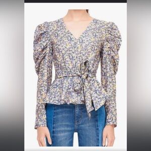 Rebecca Taylor La Vie Floral Peplum Top